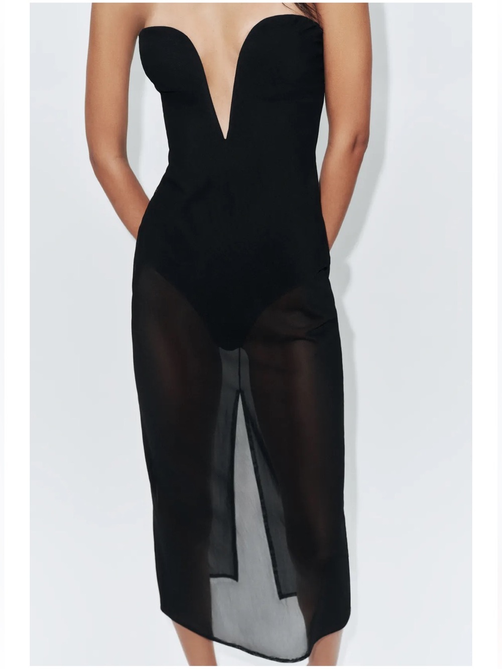 ZARA TULLE BODYSUIT DRESS
